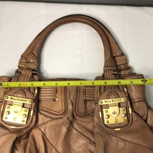 Juicy Couture Taupe color Leather Handbag magnetic closure shoulder bag - Picture 9 of 14